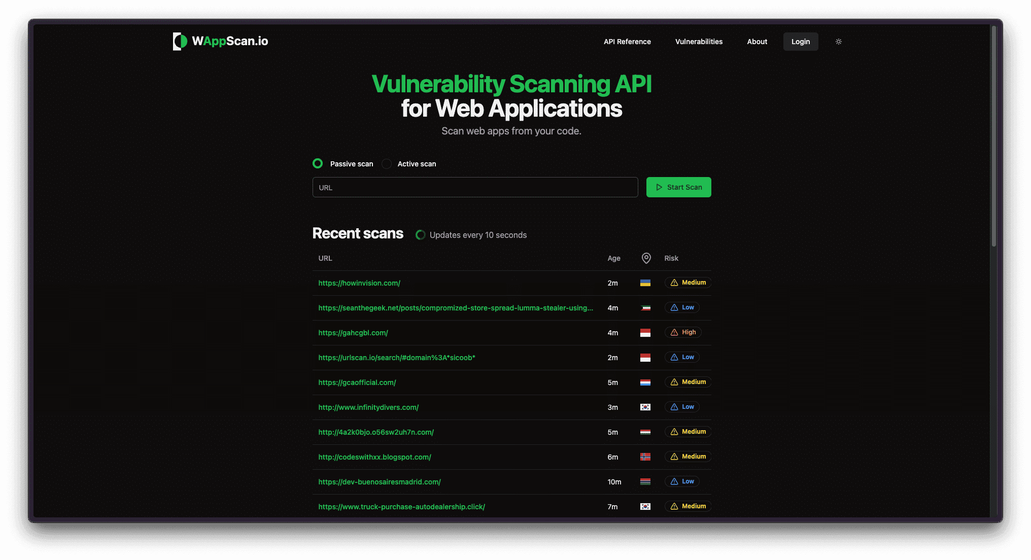 All-in-One Web Vulnerability Scanner | wappscan.io